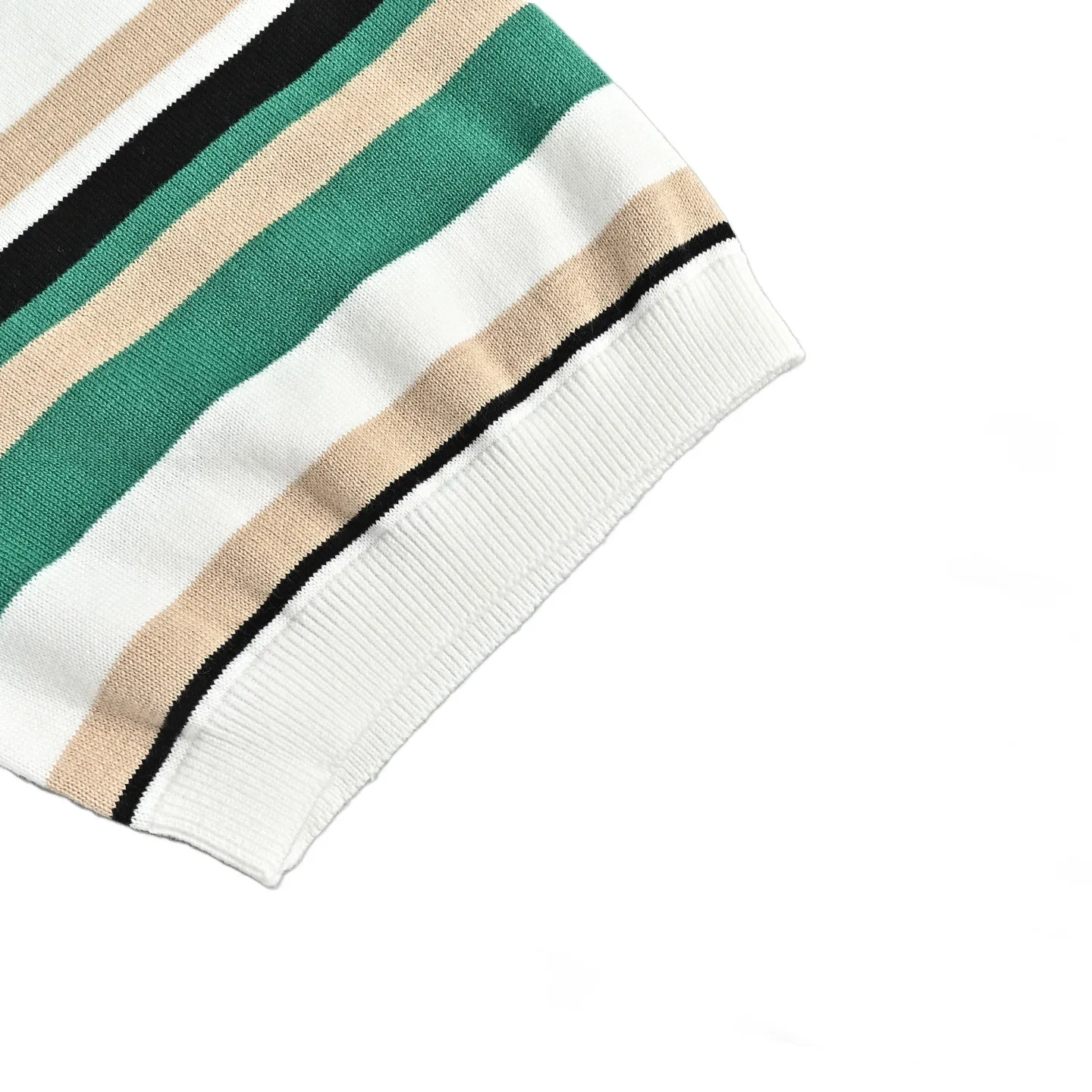 Louis Vuitton/Louis Vuitton leather label striped Polo short sleeves